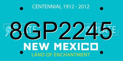 8GP2245 New Mexico License Plate