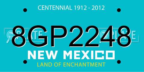 8GP2248 New Mexico License Plate