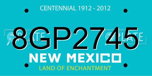 8GP2745 New Mexico License Plate