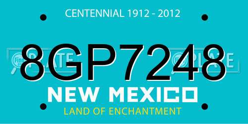 8GP7248 New Mexico License Plate