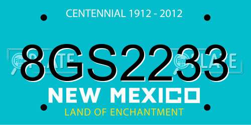 8GS2233 New Mexico License Plate