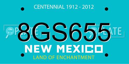8GS655 New Mexico License Plate