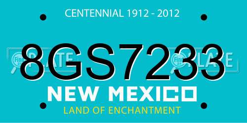 8GS7233 New Mexico License Plate