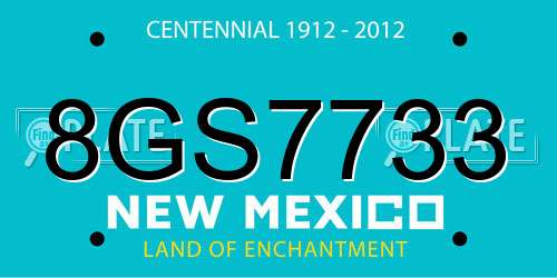 8GS7733 New Mexico License Plate