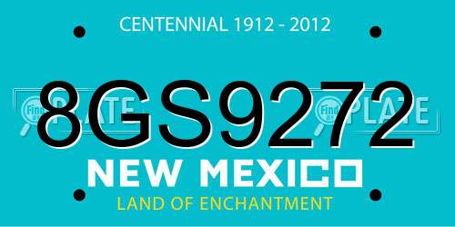 8GS9272 New Mexico License Plate