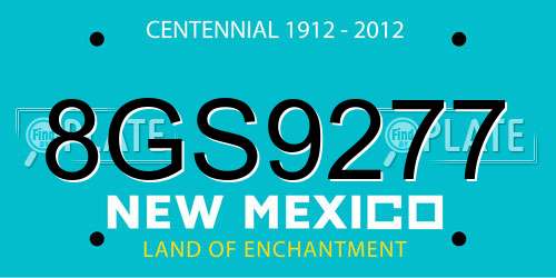 8GS9277 New Mexico License Plate