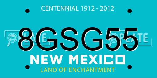 8GSG55 New Mexico License Plate