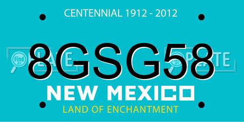 8GSG58 New Mexico License Plate