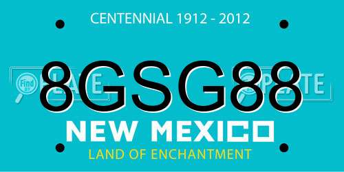 8GSG88 New Mexico License Plate