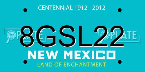 8GSL22 New Mexico License Plate