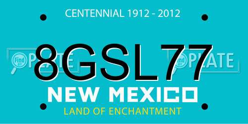 8GSL77 New Mexico License Plate