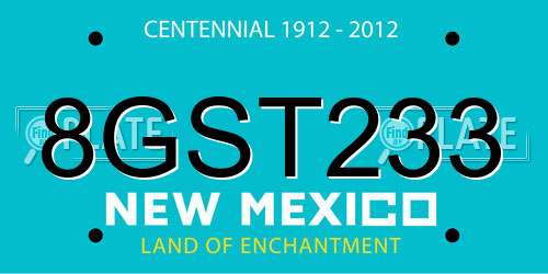 8GST233 New Mexico License Plate