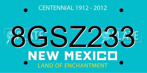 8GSZ233 New Mexico License Plate
