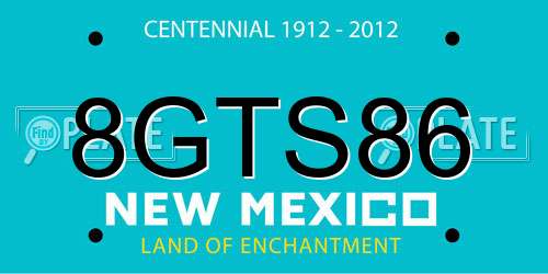 8GTS86 New Mexico License Plate