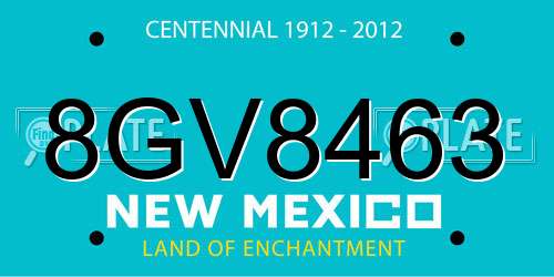8GV8463 New Mexico License Plate