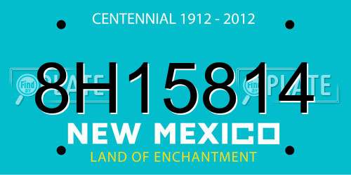 8H15814 New Mexico License Plate