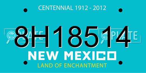 8H18514 New Mexico License Plate