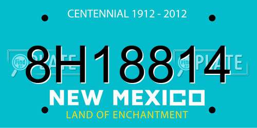 8H18814 New Mexico License Plate