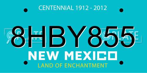 8HBY855 New Mexico License Plate