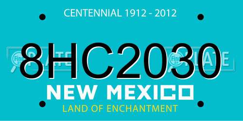 8HC2030 New Mexico License Plate