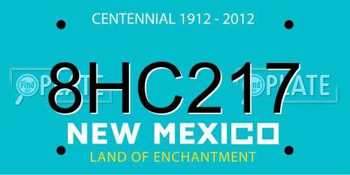 8HC217 New Mexico License Plate