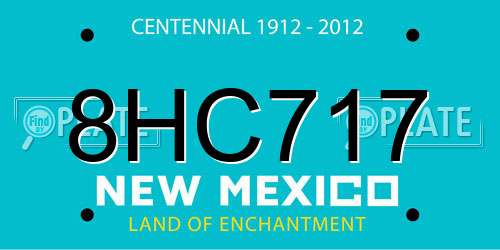 8HC717 New Mexico License Plate