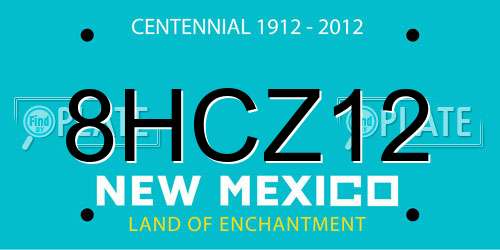 8HCZ12 New Mexico License Plate