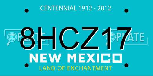 8HCZ17 New Mexico License Plate
