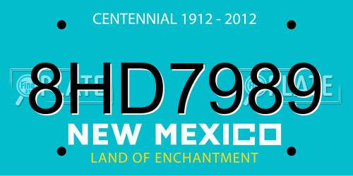 8HD7989 New Mexico License Plate