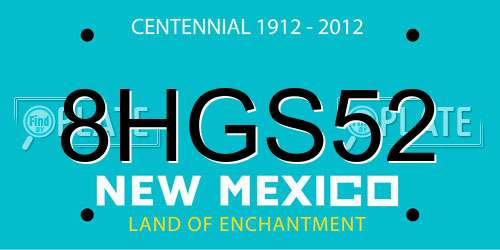 8HGS52 New Mexico License Plate