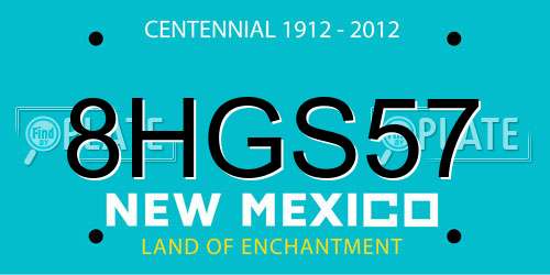 8HGS57 New Mexico License Plate