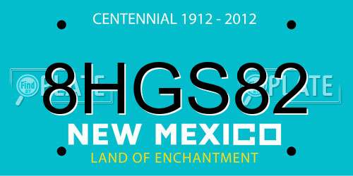8HGS82 New Mexico License Plate