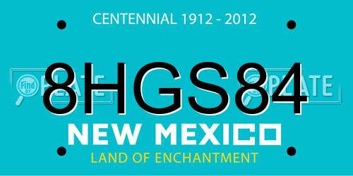 8HGS84 New Mexico License Plate