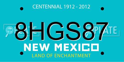 8HGS87 New Mexico License Plate