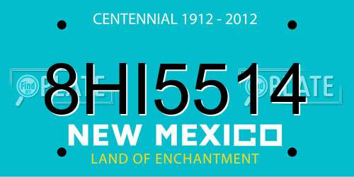 8HI5514 New Mexico License Plate