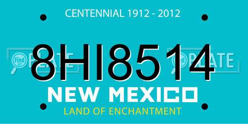 8HI8514 New Mexico License Plate