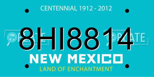 8HI8814 New Mexico License Plate