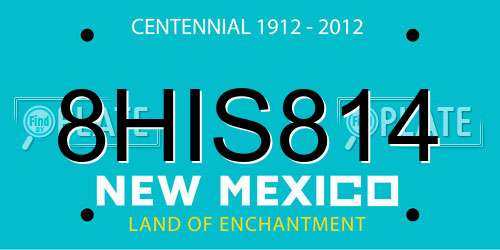 8HIS814 New Mexico License Plate