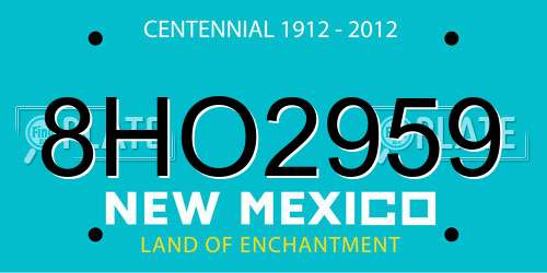 8HO2959 New Mexico License Plate