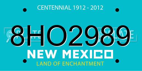 8HO2989 New Mexico License Plate