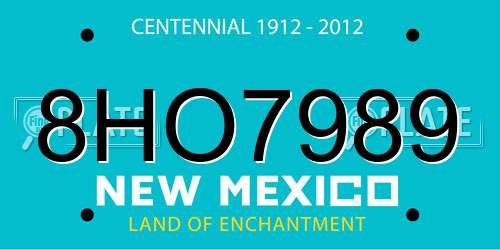 8HO7989 New Mexico License Plate