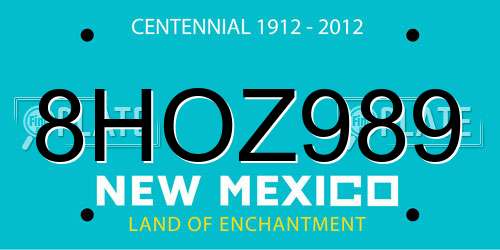 8HOZ989 New Mexico License Plate