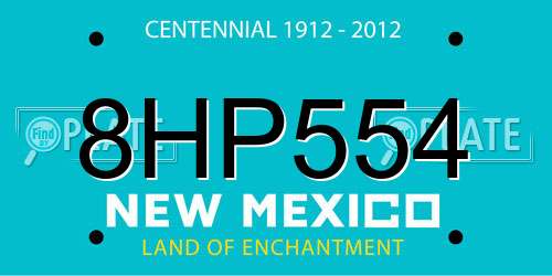 8HP554 New Mexico License Plate