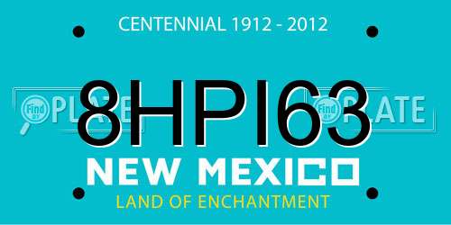 8HPI63 New Mexico License Plate