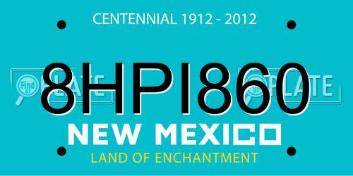 8HPI860 New Mexico License Plate