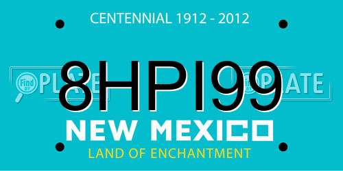 8HPI99 New Mexico License Plate