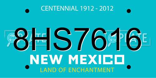 8HS7616 New Mexico License Plate