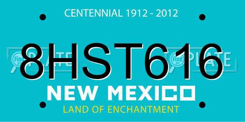 8HST616 New Mexico License Plate