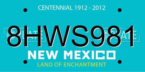 8HWS981 New Mexico License Plate