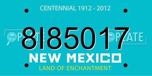 8I85017 New Mexico License Plate